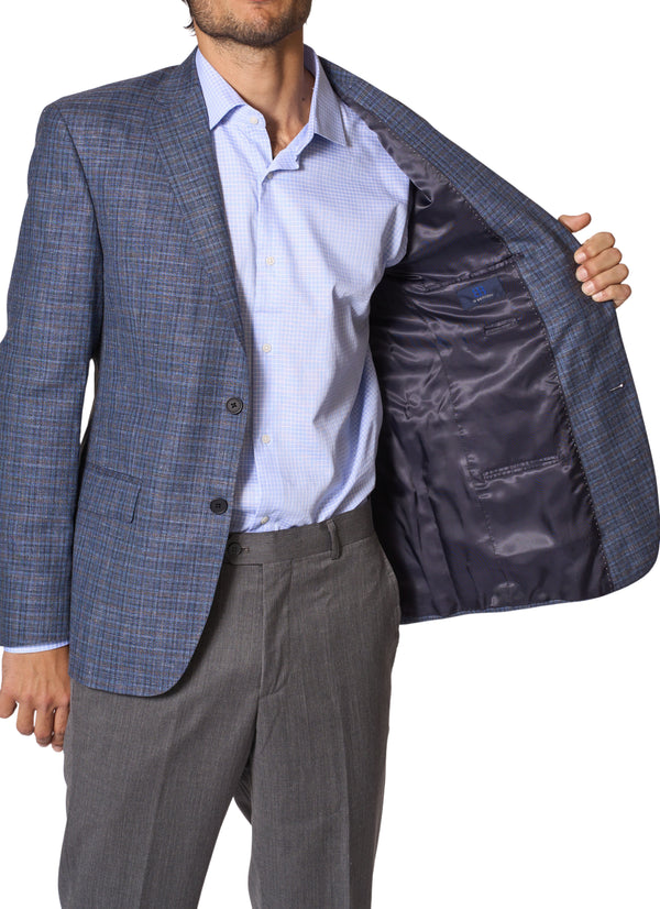 JB Britches Plaid Sport Coat - Blue