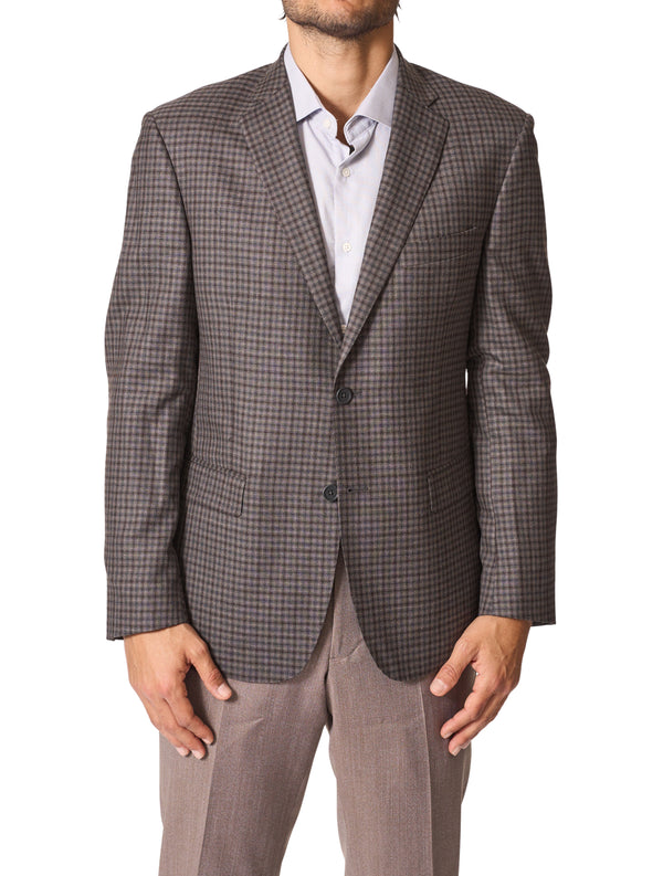 JB Britches Check Sport Coat - Dark Taupe
