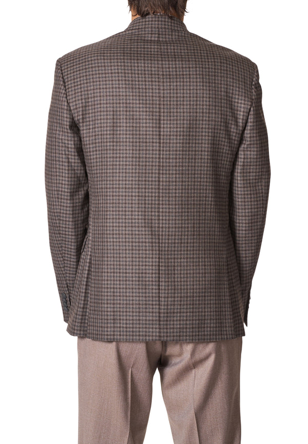 JB Britches Check Sport Coat - Dark Taupe