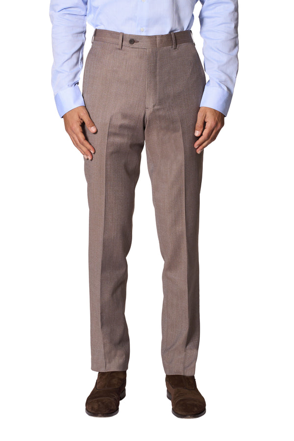 JB Britches Torino Model Wool-Stretch Twill Trousers - Khaki