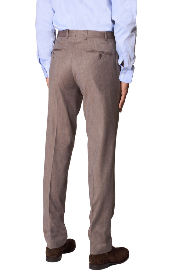 JB Britches Torino Model Wool-Stretch Twill Trousers - Khaki