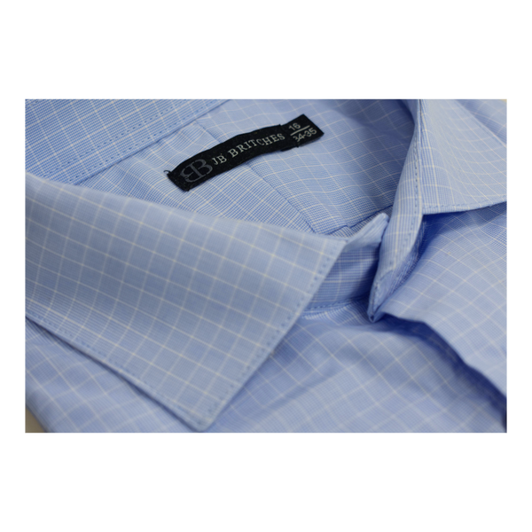 JB Britches Yard Dyed Check Dress Shirt - Blue/Grey