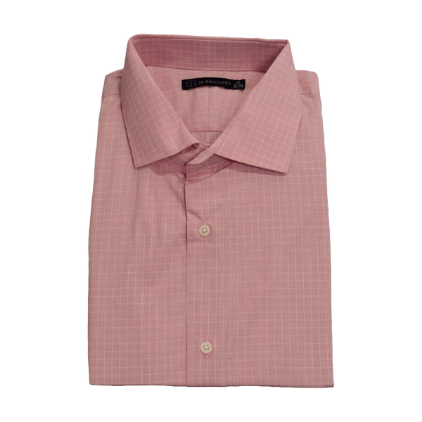 JB Britches Yard Dyed Check Dress Shirt - Pink