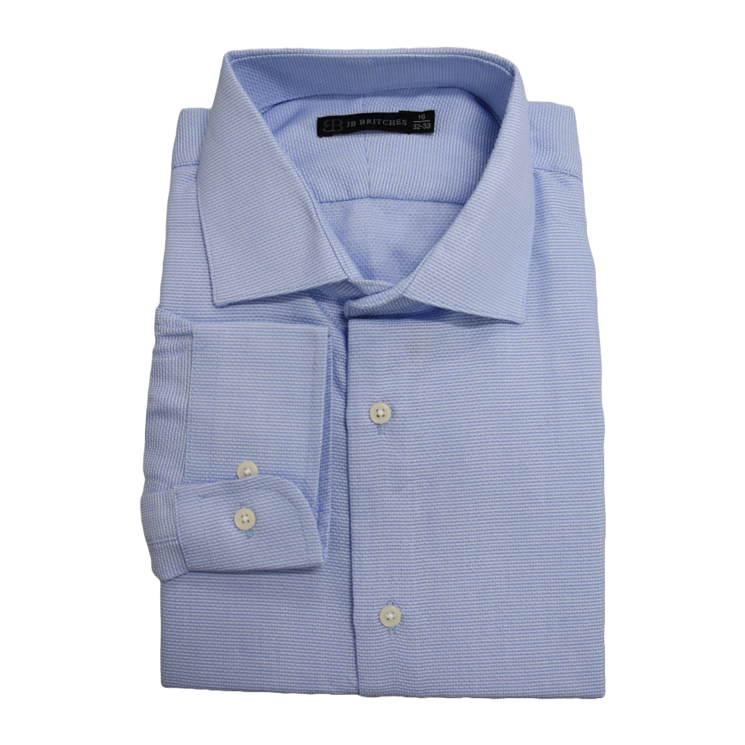 JB Britches Textured Weave Dress Shirt - Blue JB Britches Textured Weave Dress Shirt - Blue