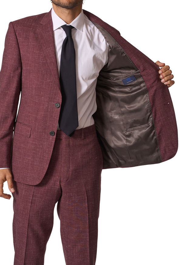 JB1001-01 Plum Wool/Linen Suit