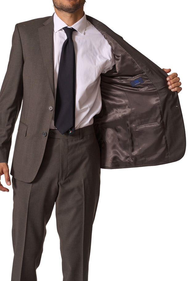 JB1001-07 Dark Taupe Wool/Stretch Suit