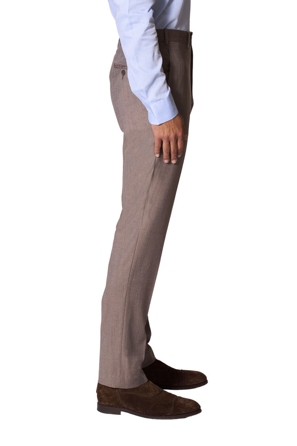 JB Britches Torino Model Wool-Stretch Twill Trousers - Khaki